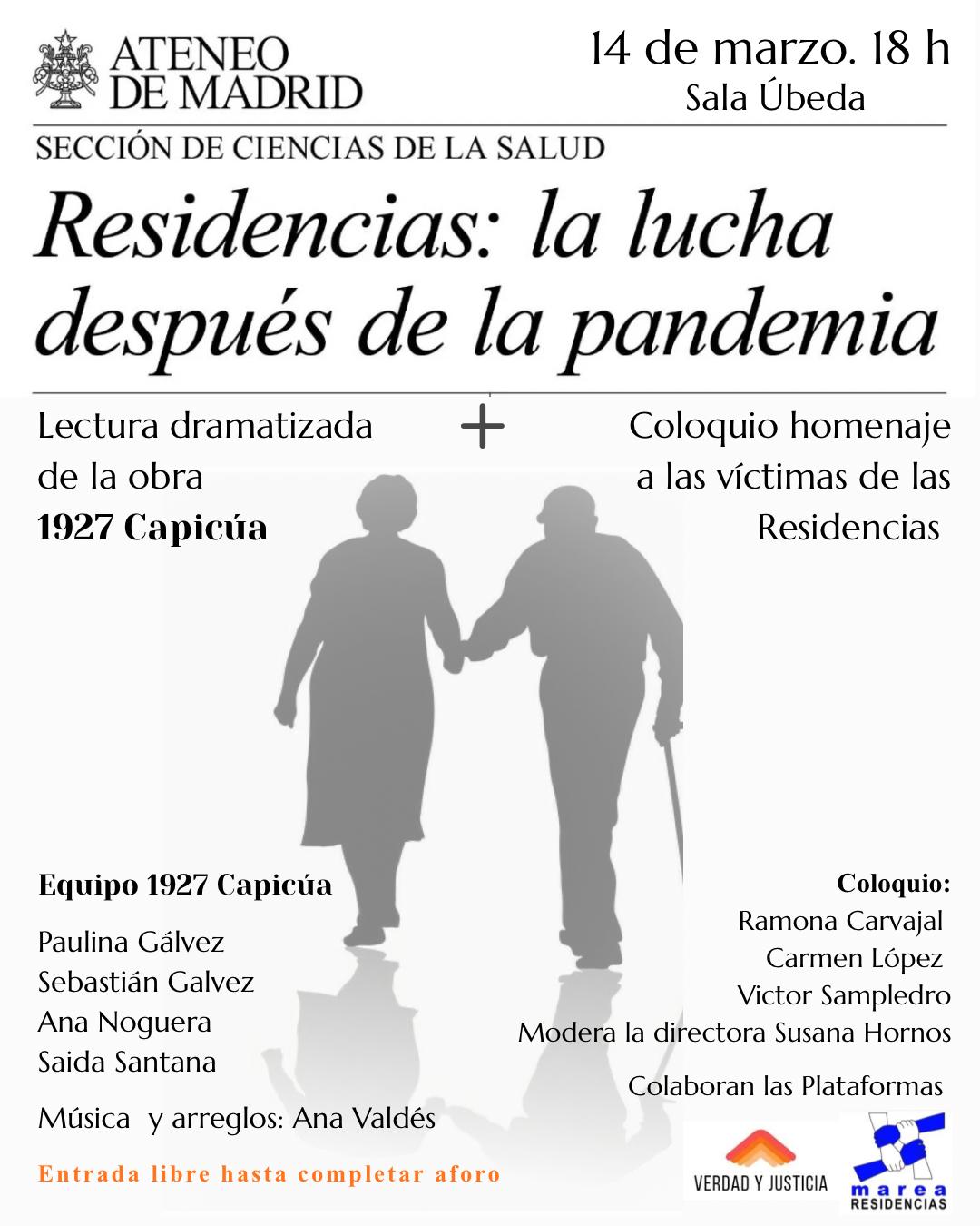 Residencias: la lucha después de la pandemia. En El Ateneo 14 marzo 2026
