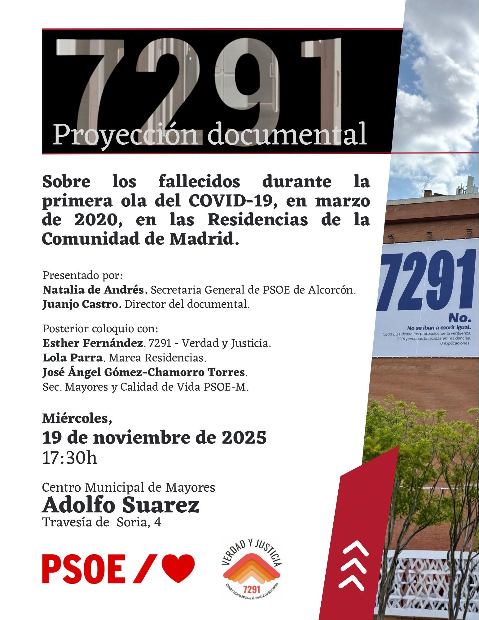 En Alcorcón proyección 7291 día 19 noviembre 2025 17:30h