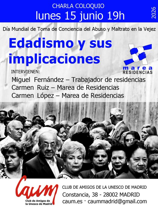 Coloquio Club Amigos Unesco. Edadismo 15 junio 2026 19h